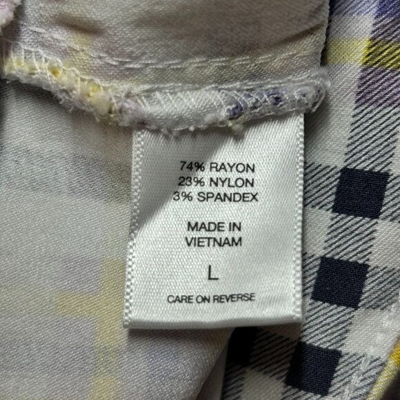 7th Avenue New York & Company Plaid Stretch Ankle Length Pant - Size Large - Picture 5 of 6